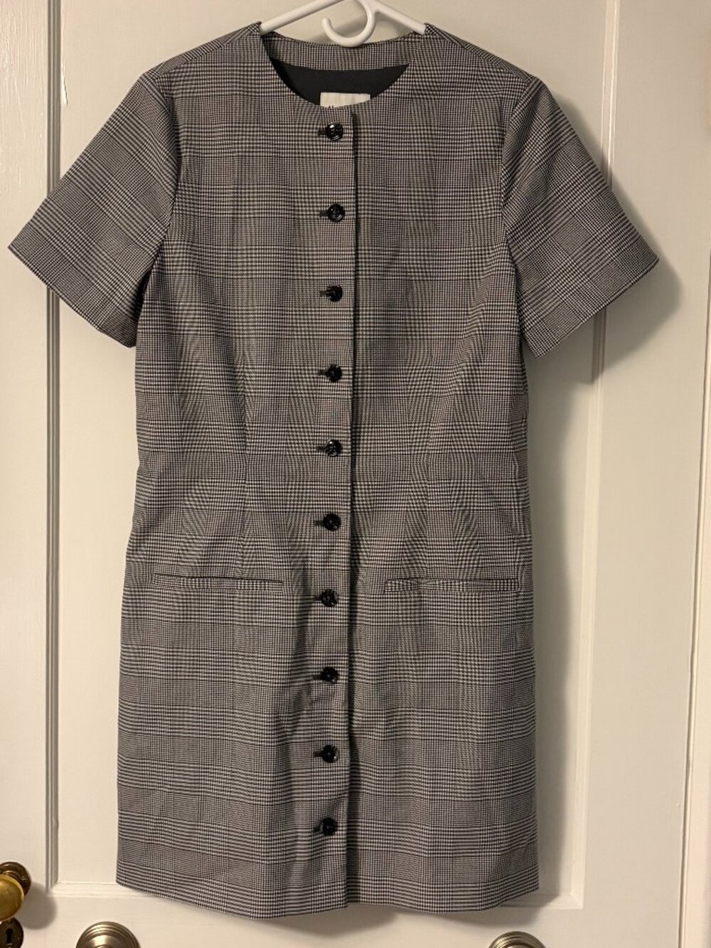 Abercrombie & Fitch Mara Short-Sleeve Vest Mini Dress gray plaid NWT medium tall